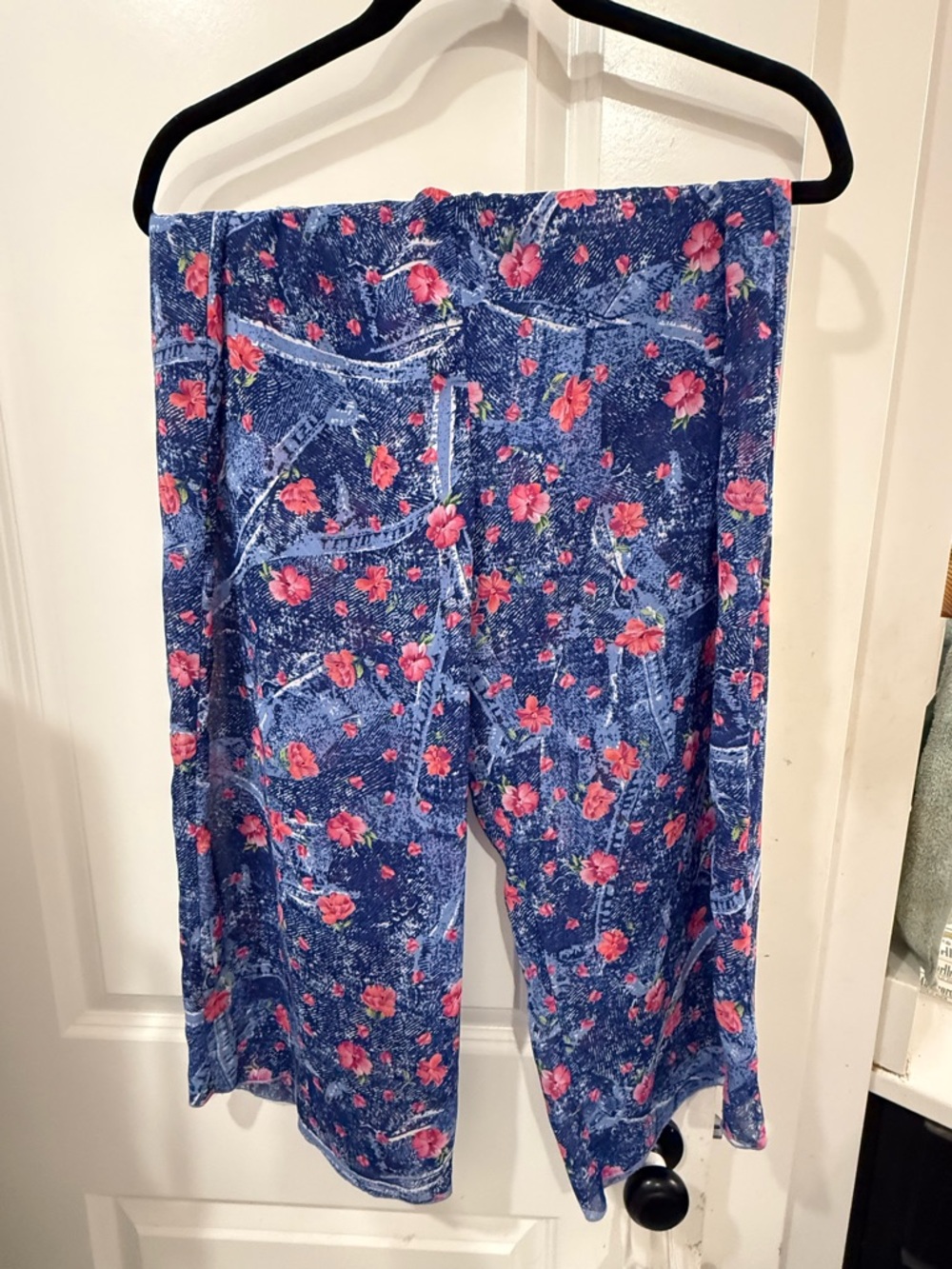 Kids Blue Floral Print Bottoms